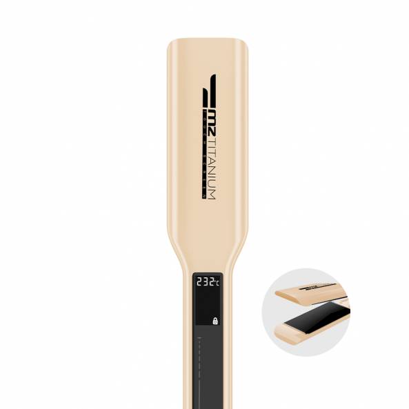 Утюжок MZ Titanium капучино, черные пластины, матовый